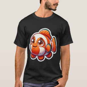 Camiseta Pegatina de pez payaso lindo – Adorable arte kawai