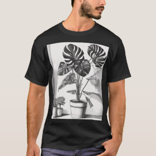 Camiseta Pegatina de planta de interior Monstera Suculenta