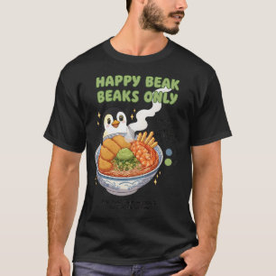 Camiseta Pegatina de Ramen de Pingüino de Pico Feliz