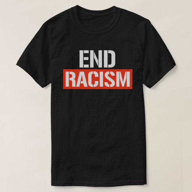 Camiseta Pegatina de redondeo clásico contra el racismo (Diseño del anverso)