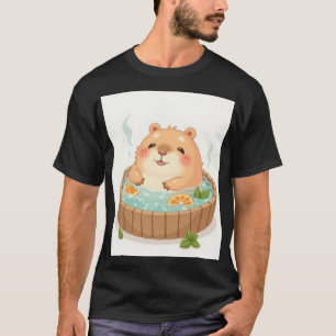 Camiseta Pegatina de relajación en bañera de capibara para 