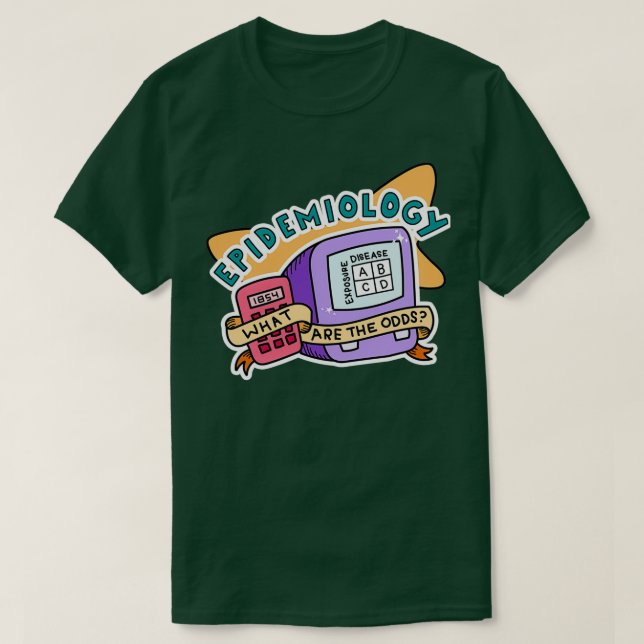 Camiseta Pegatina de salud pública de epidemiología retro (Diseño del anverso)