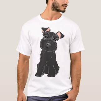 Camiseta Pegatina de Schnauzer en miniatura de amor negro