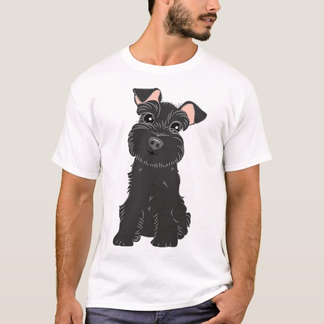Camiseta Pegatina de Schnauzer en miniatura de amor negro (Anverso)