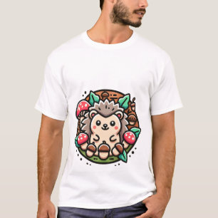 Camiseta Pegatina de setas y edgehog - Naturaleza caprichos