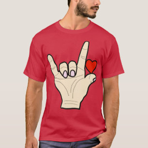 Camiseta pegatina de signos de quotI Love Youquot Hand