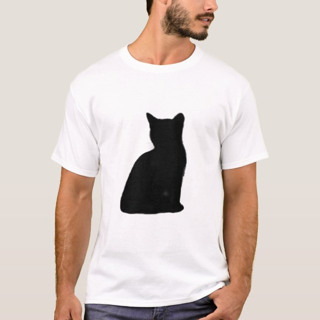 Camiseta Pegatina de silueta animal de gato Clipart (Anverso)
