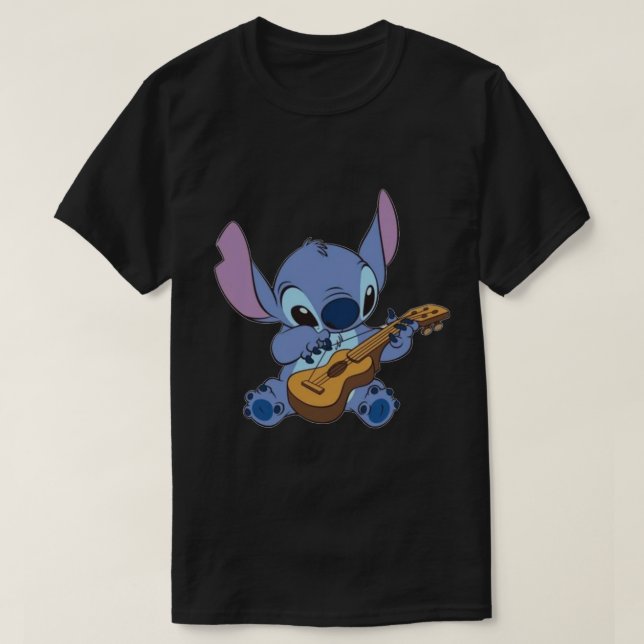 Camiseta Pegatina de Stitch Jugando a Ukulele (Diseño del anverso)