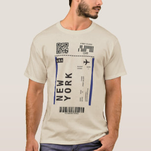 Camiseta Pegatina de tarjetas de embarque de Nueva York