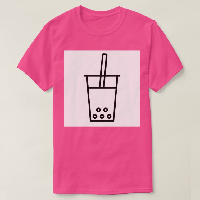 Camiseta pegatina de té de burbuja lindo (Diseño del anverso)