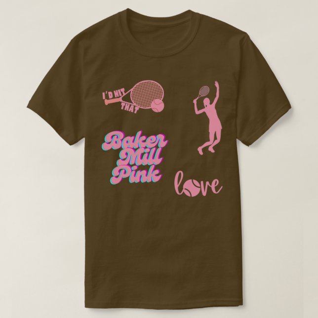 Camiseta Pegatina de tenis rosado de Baker Miller (Diseño del anverso)