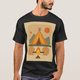 Camiseta Pegatina de tienda de campaña geométrica - Aventur