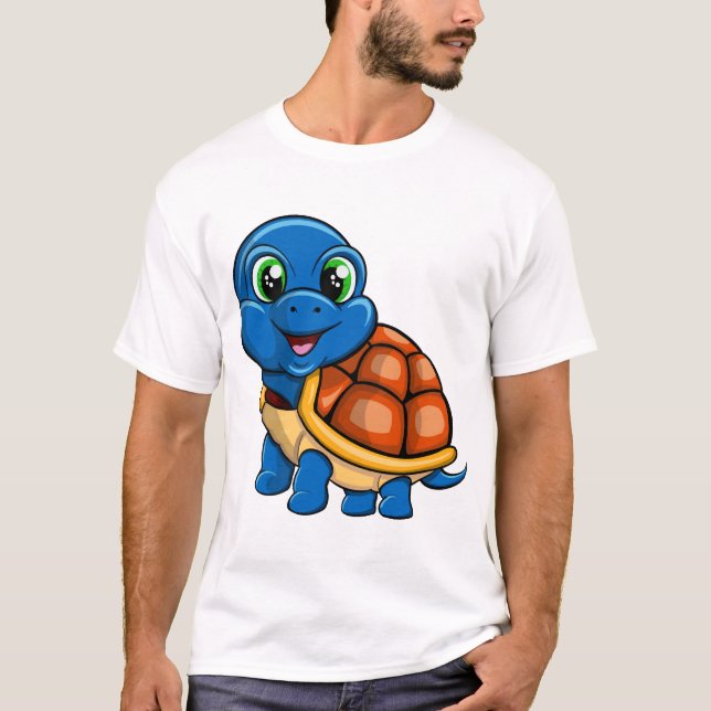 Camiseta Pegatina de tortuga azul (Anverso)