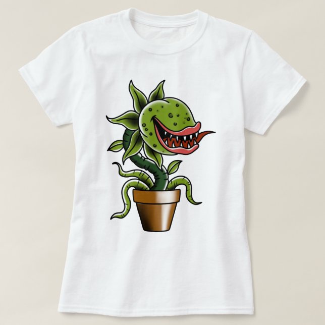 Camiseta Pegatina de trampa de mosca Venus (Diseño del anverso)