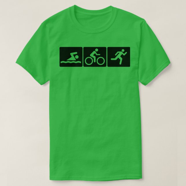 Camiseta Pegatina de Triathlon Swim Bike Run (Diseño del anverso)