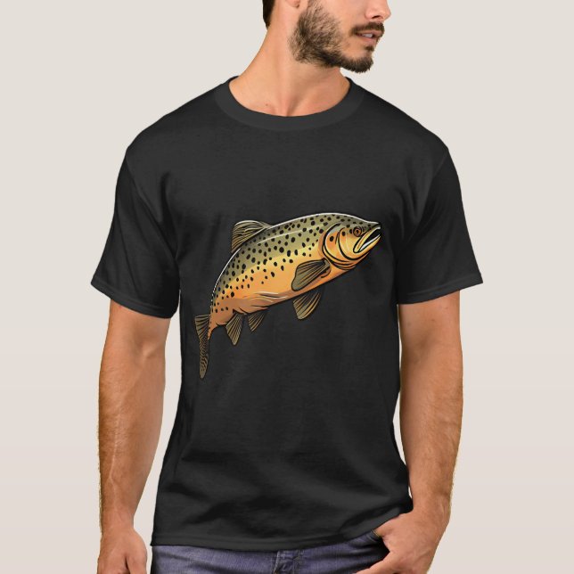 Camiseta Pegatina de trucha marrón (Anverso)