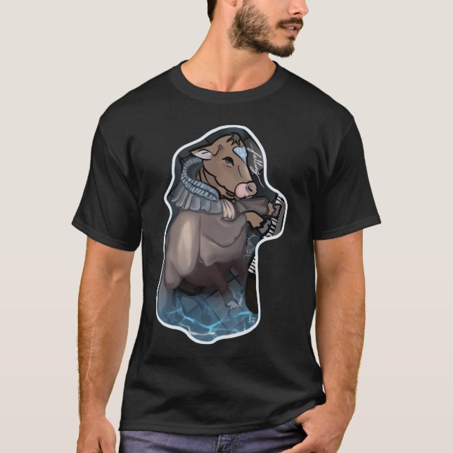 Camiseta Pegatina de vaca caído (Anverso)