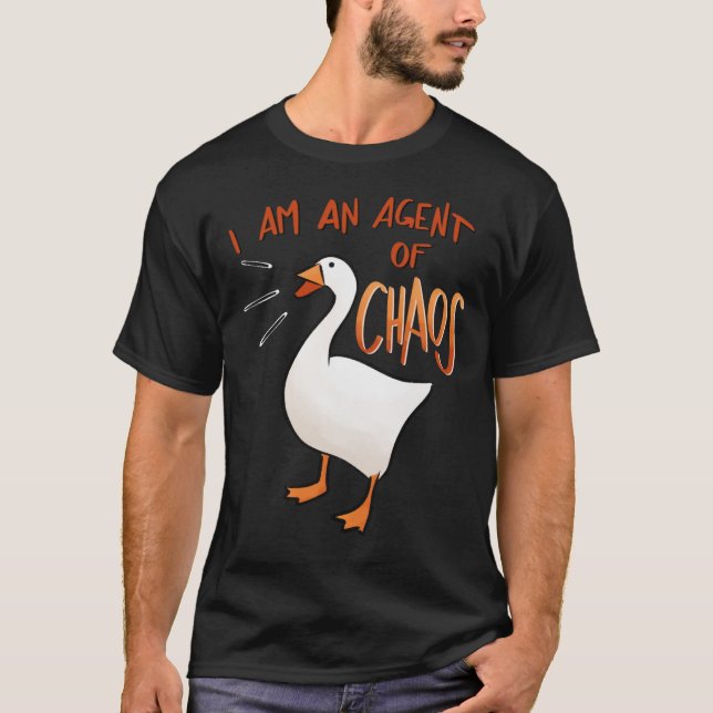 Camiseta Pegatina del caos, agente del juego ganso sin títu (Anverso)
