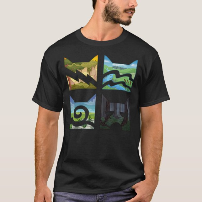 Camiseta Pegatina del logo de los cuatro guerreros clásicos (Anverso)