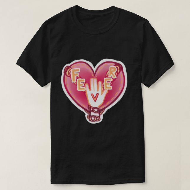 Camiseta Pegatina del logotipo del corazón encadenado de la (Diseño del anverso)