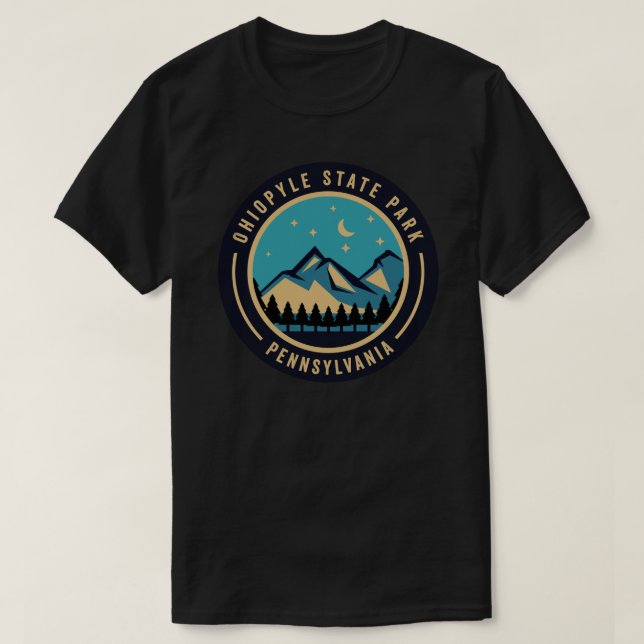 Camiseta Pegatina del Parque Estatal Ohiopyle Pennsylvania (Diseño del anverso)