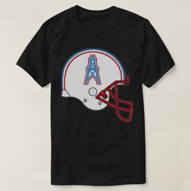 Camiseta Pegatina del Pegatina del casco de Houston Oilers (Diseño del anverso)