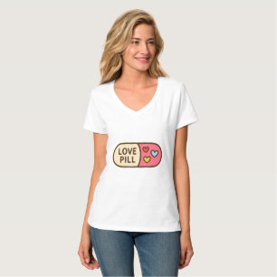 Camiseta Pegatina del Personalizado de la píldora de amor -
