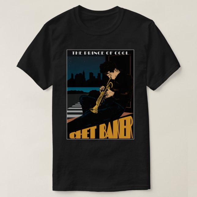 Camiseta Pegatina del Poster de Jazz Chet Baker (Diseño del anverso)