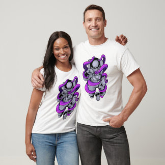 Camiseta Pegatina del pulpo de lucha de astronautas