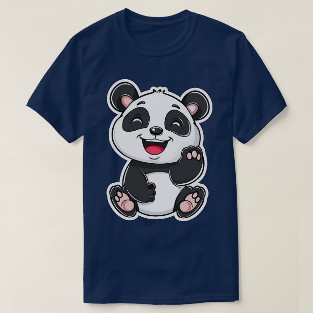 Camiseta Pegatina exuberante de Panda Buddy 5 (Diseño del anverso)