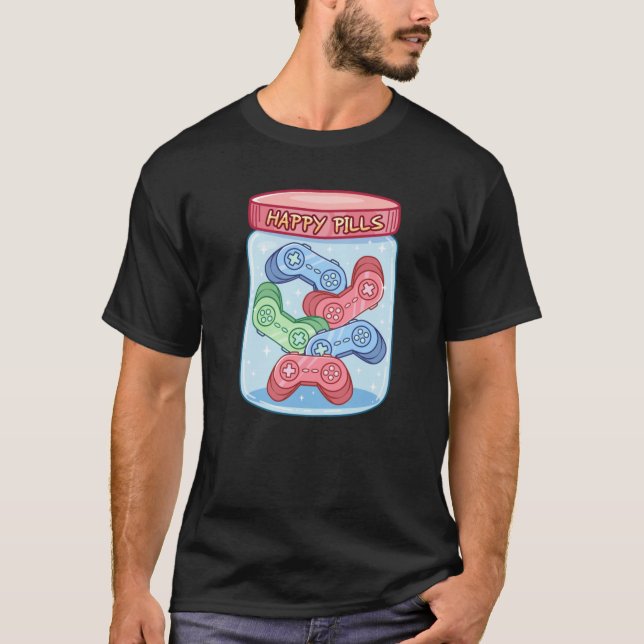 Camiseta Pegatina Gamer Happy Pills (Anverso)