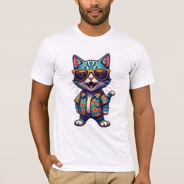 Camiseta Pegatina gato (Anverso)