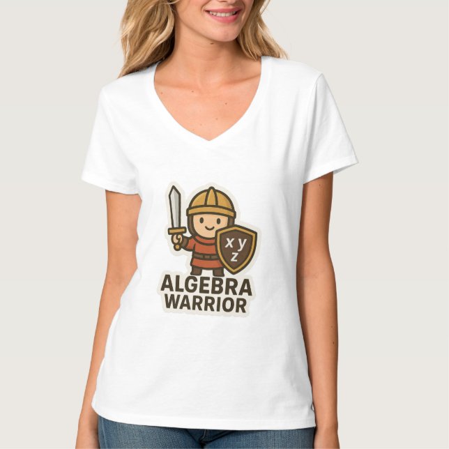 Camiseta Pegatina guerrero álgebra - héroe matemático (Anverso)