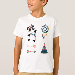 Camiseta Pegatina indio de oso panda Set Teepee