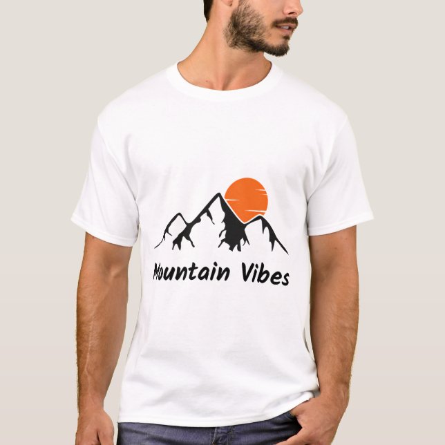 Camiseta Pegatina Mountain Vibes Sunset (Anverso)