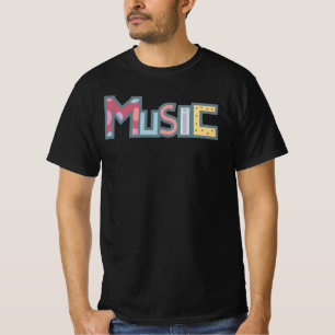 Camiseta pegatina musical colorido