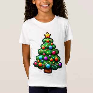 Camiseta Pegatina navideña de dibujos animados brillante