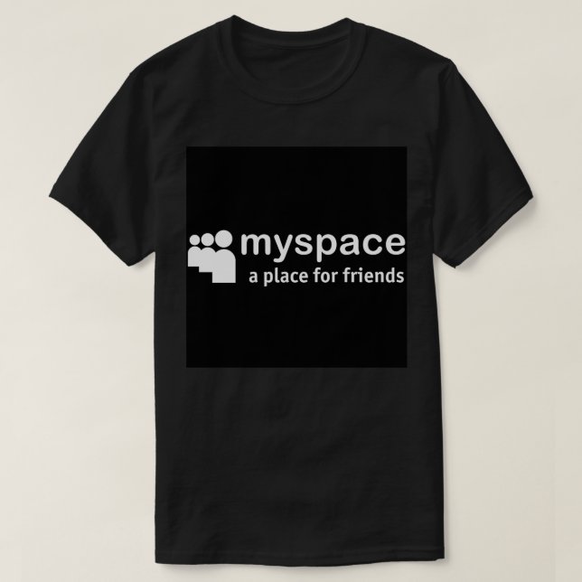 Camiseta Pegatina negro del logotipo de Myspace (Diseño del anverso)