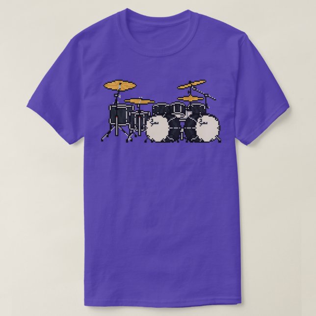 Camiseta Pegatina Pixel Black Double Bass Drums (Diseño del anverso)