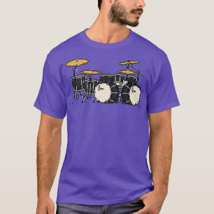 Camiseta Pegatina Pixel Black Double Bass Drums