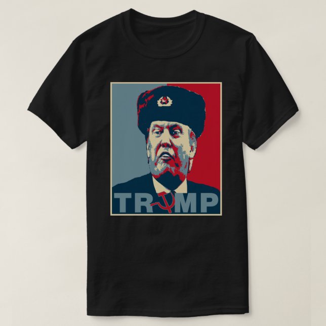 Camiseta Pegatina Poster de Trump Rusia (Diseño del anverso)
