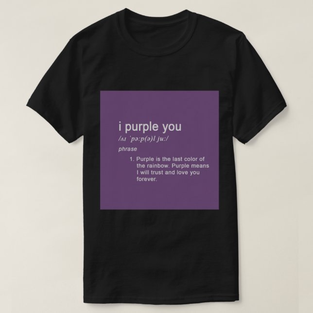 Camiseta pegatina púrpura (Diseño del anverso)