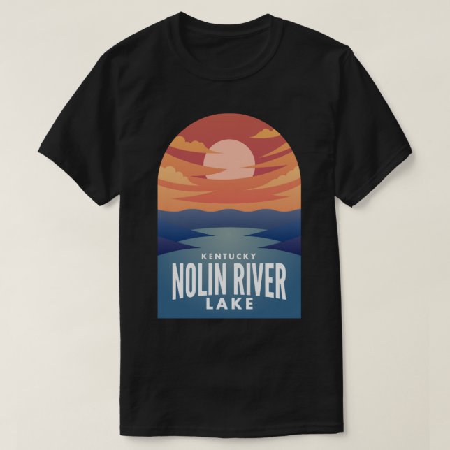 Camiseta Pegatina Retro Sunset de Nolin River Lake KY (Diseño del anverso)