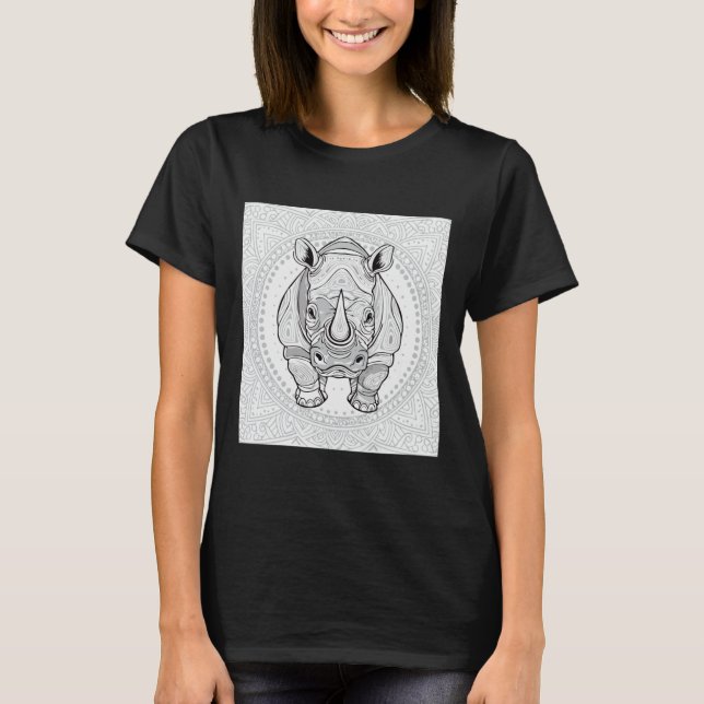 Camiseta Pegatina Rinoceronte fuerte (Anverso)