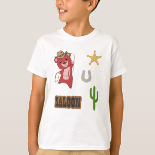 Camiseta Pegatina Saloon Occidental de la Cobertura Roja de
