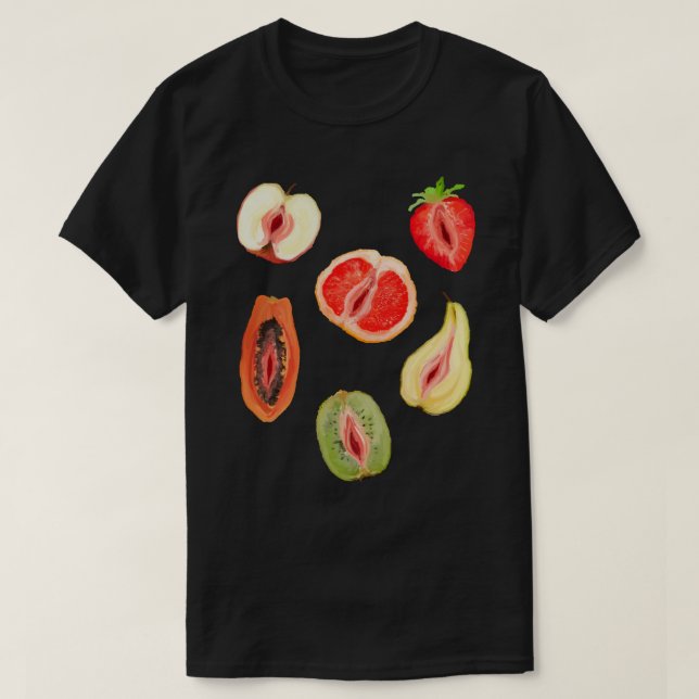 Camiseta Pegatina Sexy Vagina Fruits (Diseño del anverso)