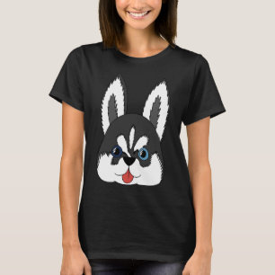 Camiseta Pegatina Siberian Husky Puppy Pattern