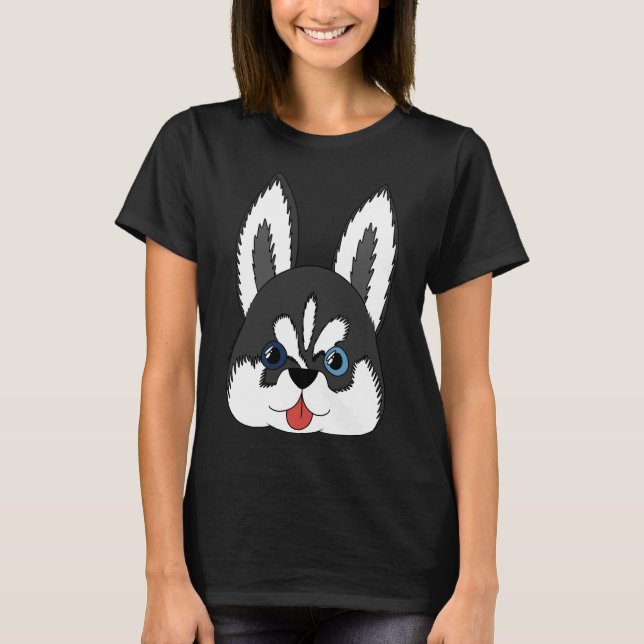 Camiseta Pegatina Siberian Husky Puppy Pattern (Anverso)