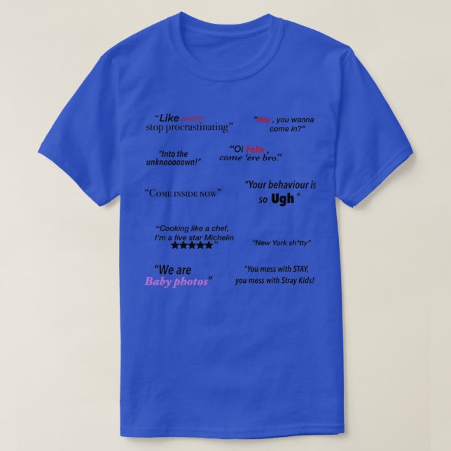 Camiseta Pegatina Stray Kids cita memes (Diseño del anverso)