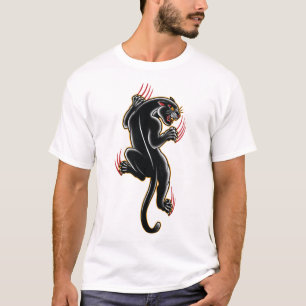 Camiseta Pegatina tradicional de ilustracion de la pantera